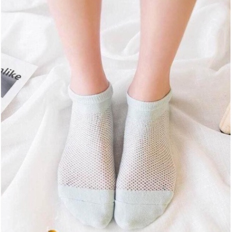 Tất lưới nữ cổ ngắn thông hơi siêu mát nhiều màu pastel [MEOW Corset]