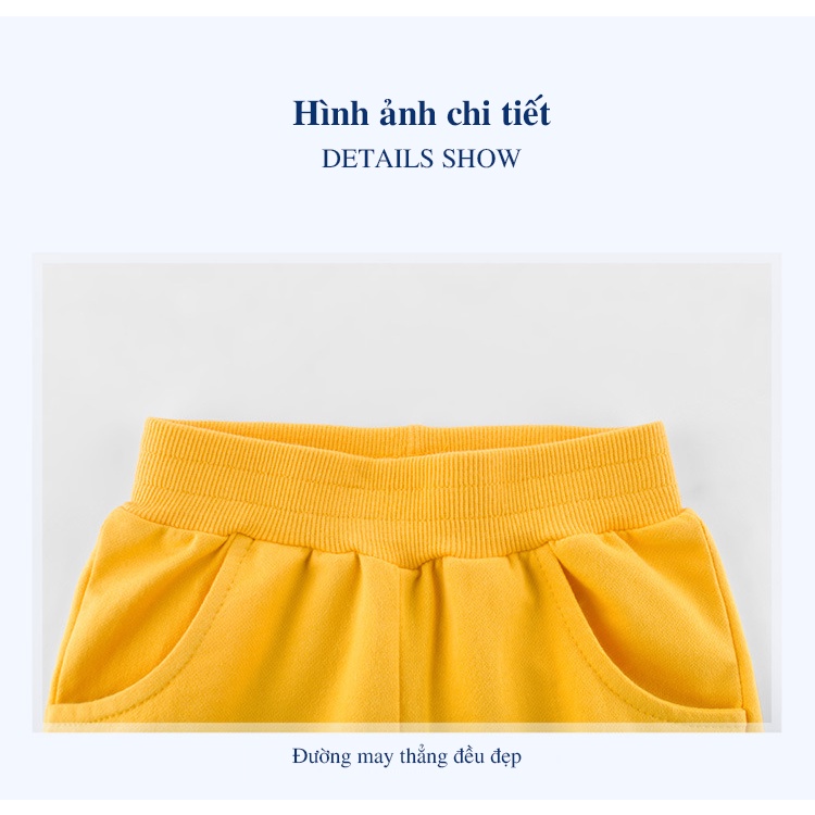 Quần short bé trai 27KIDS quần thun họa tiết thể thao chất cotton hàng xuất Âu Mỹ