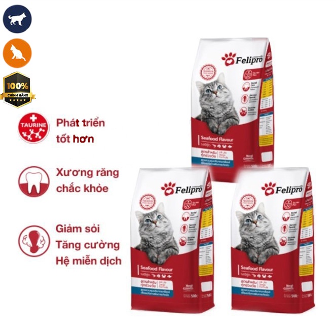 Hạt Thức Ăn Cho Mèo Felipro vị hải sản 500gr