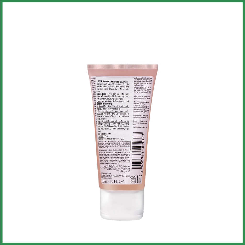 Gel làm sạch và dưỡng ẩm, dành cho da khô, nhạy cảm SVR Topialyse Gel Lavant 55ml