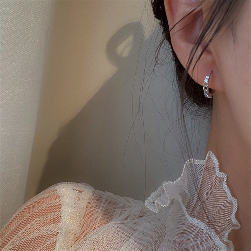 Đôi bông tai hình tròn đính kim cương phong cách retro thanh lịch cho nữ