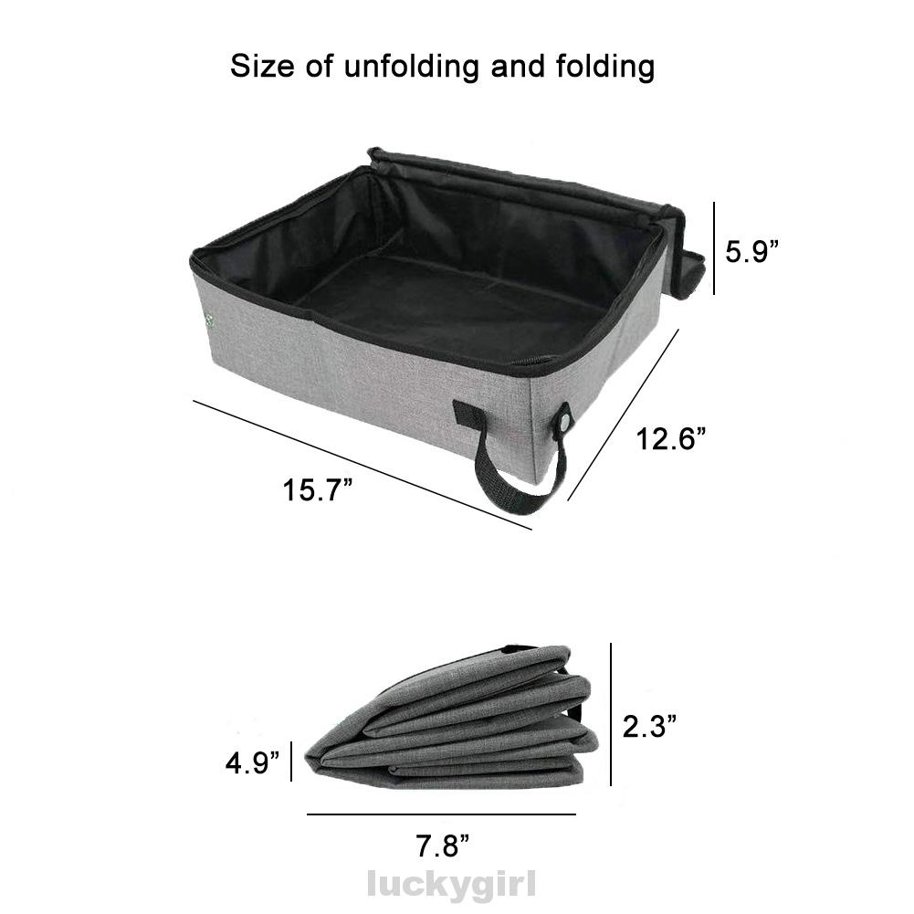 Outdoor Camping Pet Accessories Easy Clean Portable Traveling Waterproof Folding With Cover Oxford Cloth Cat Litter Box