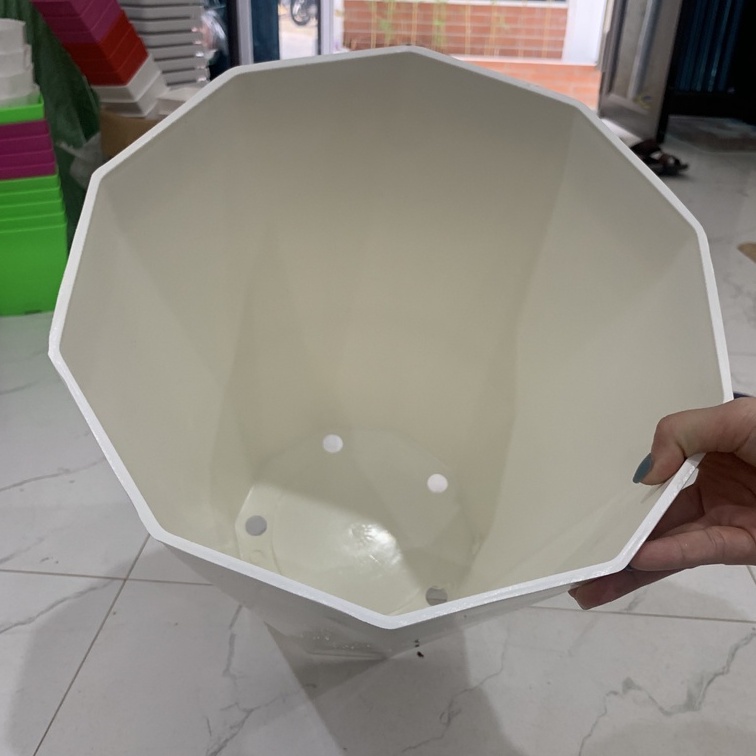 Chậu nhựa trồng cây kim cương- Chậu nhựa kim cương cỡ lớn, hàng loại 1 đẹp KT 40x31cm