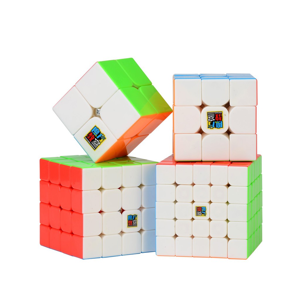 Combo 4 Khối Rubik Gift Box 2x2 3x3 4x4 5x5 Stickerless