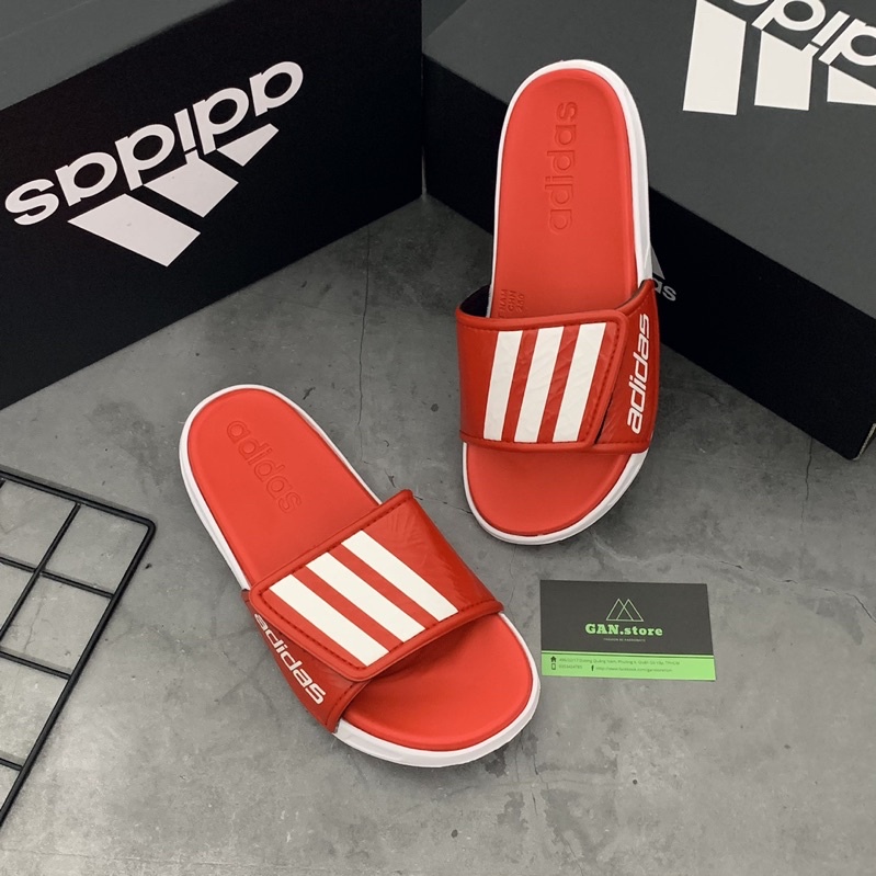 DÉP ADIDAS NỆM QUAI DA ÊM ÁI TUYỆT ĐẸP - Full box hcm bảo hành 3 tháng