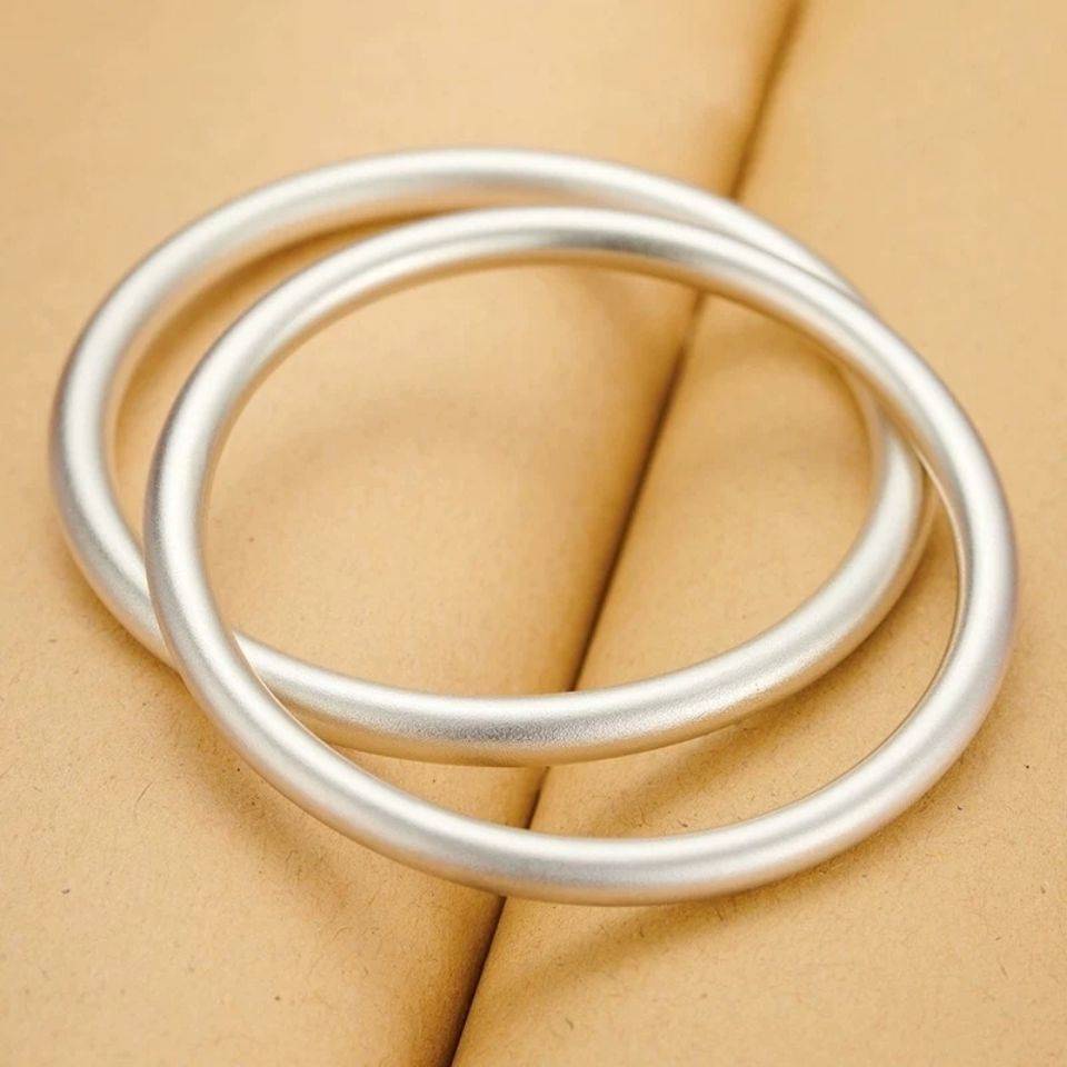 Vòng Đeo Tay Bạc 999 Dạng Nhẫn Trơn Màu Phong Cách Cổ Điển Dành Cho Nữ