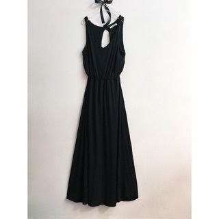 Đầm maxi thun lụa hở lưng giọt nước