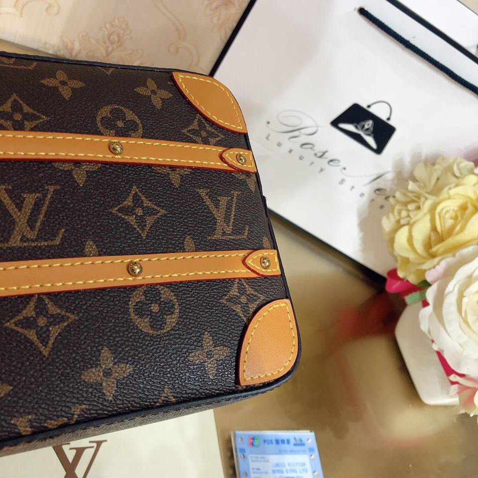 [Ảnh thật] Ví Clutch LV SUPER VIP‼️fullbox, card, túi vải,bill clutch cầm tay Louis Vuitton hoa nâu
