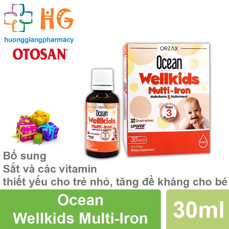 Ocean Wellkids Multi iron bổ sung sắt và kẽm và các vitamin thiết yếu cho trẻ nhỏ