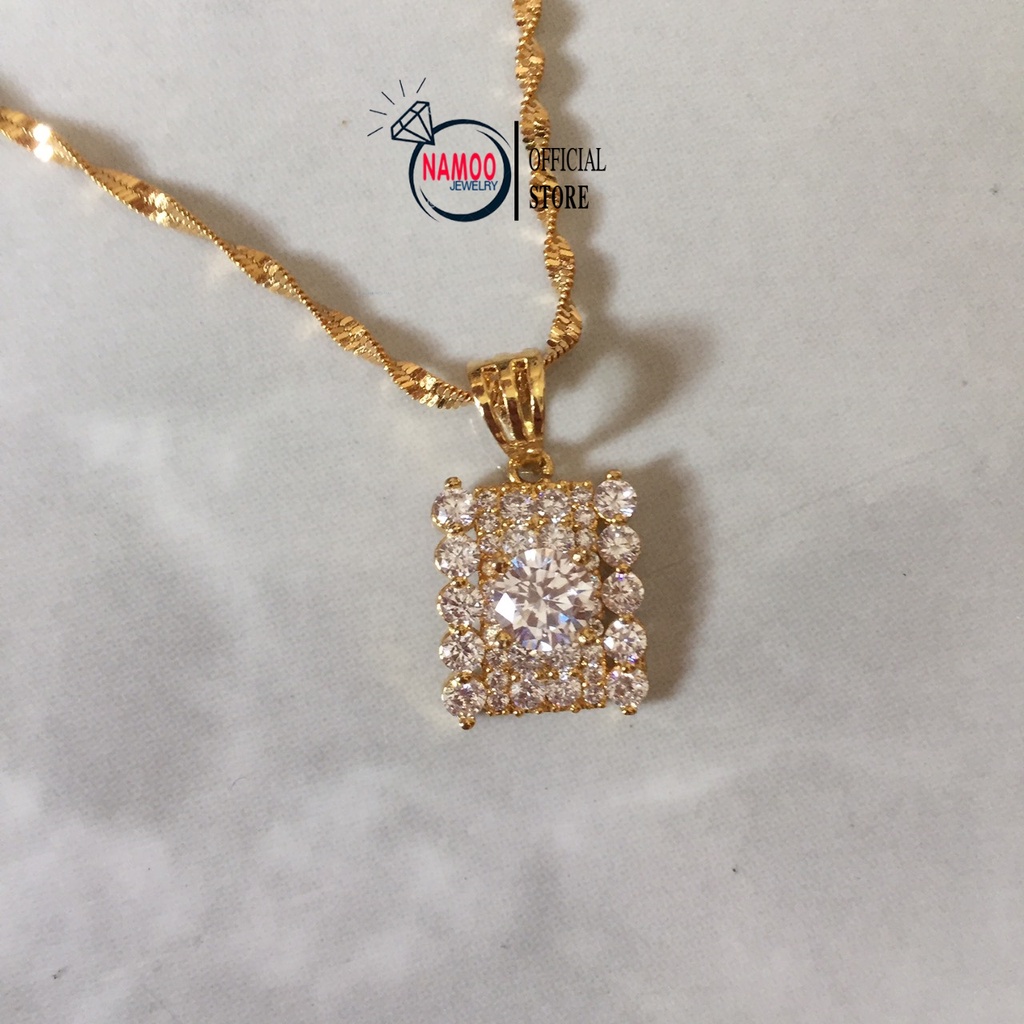 Dây chuyền Mạ Vàng Nữ Đính Đá Trắng Cao Cấp V239 Namoo Jewelry