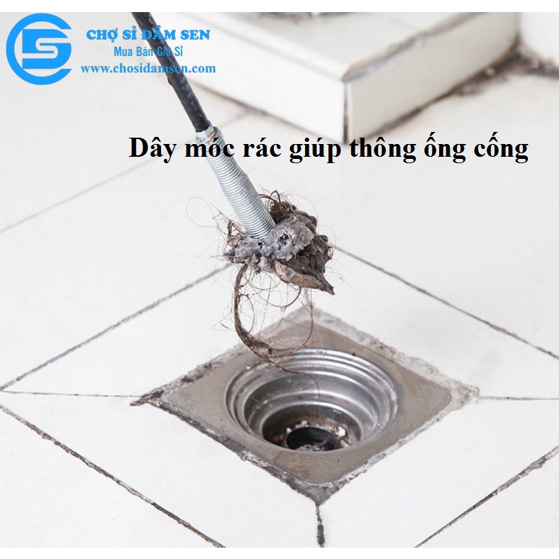 Dây thông cống, dây lấy rác ngăn nghẹt cống, dụng cụ thông cống móc rác lò xò đa năng