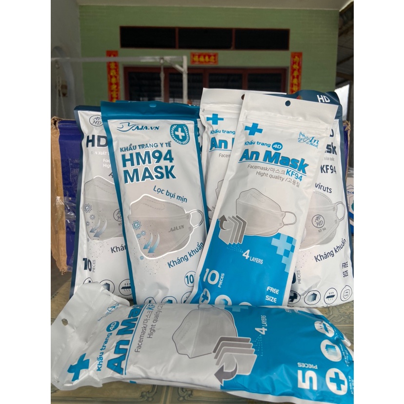 Khẩu trang KF94 túi 10 chiếc ( trắng, xanh dương, đen, xám, hồng, tím, họa tiết LV hot hit ) | BigBuy360 - bigbuy360.vn