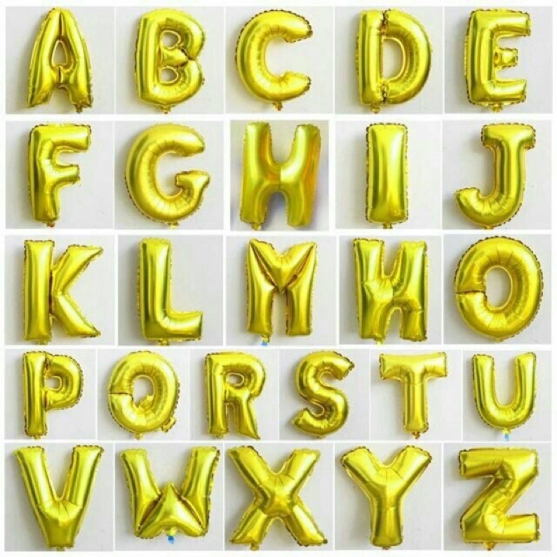 bóng chữ cái vàng, bạc sinh nhật, sự kiện inbox báo chữ (40cm)