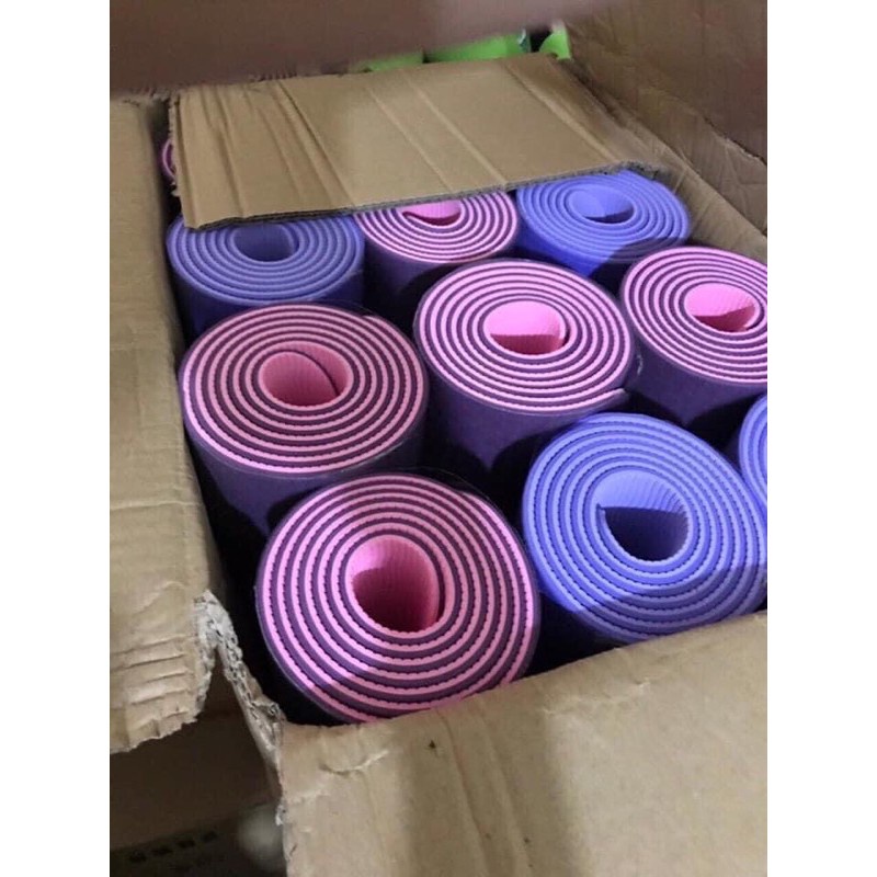 Thảm yoga 2 lớp 6mm, tập gym, thảm tập thể dục tại nhà cao cấp chống trơn trượt