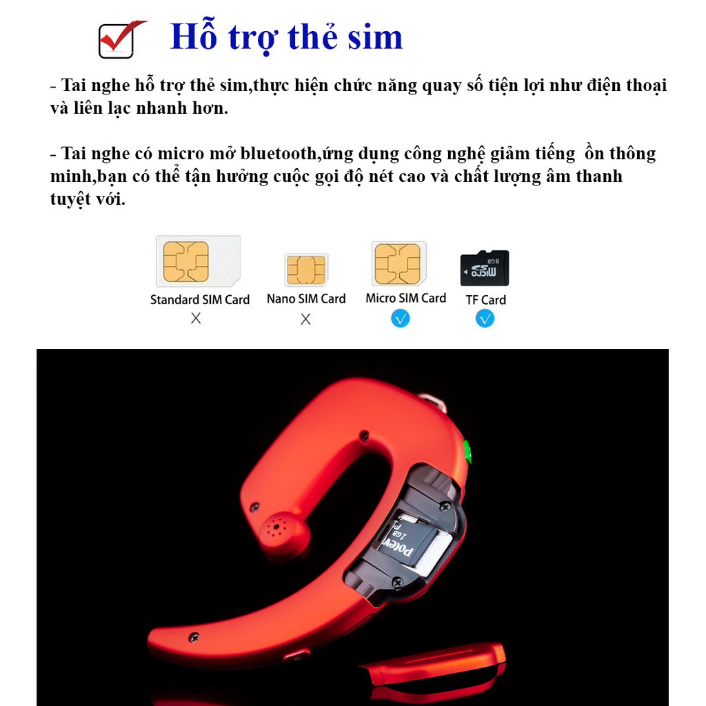 Tai nghe Bluetooth SERVO - Điện thoại mini - Thiết kế tích hợp điện thoại di động nhỏ thông minh - pin sử dụng 8h | BigBuy360 - bigbuy360.vn