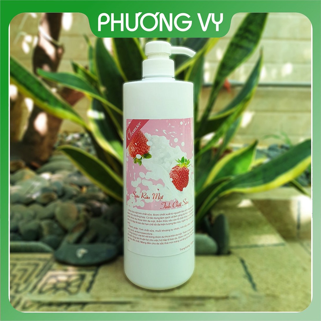 Sữa rửa mặt các loại 1000ml cho Spa: Hoa Hồng, Hoa Cúc, Lô Hội, Bạc Hà, Trà Xanh, Sữa.