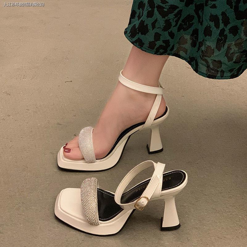 Giày Sandal Cao Gót Hở Ngón Đính Đá Thời Trang Xuân Hè Dành Cho Nữ 2022