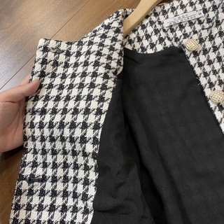 áo dạ tweed đen trắng
