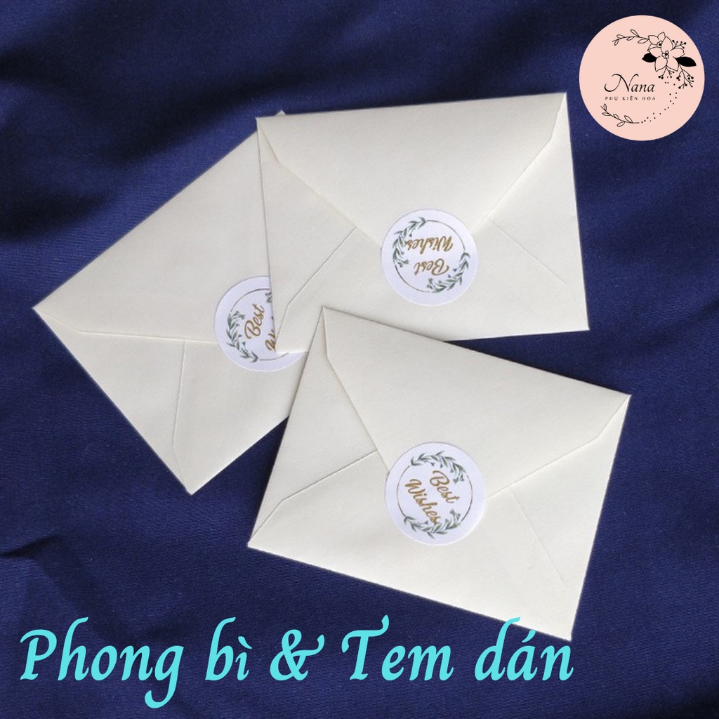 [Set 3 chiếc] Thiệp gấp in chữ BEST WISHES, THANK YOU, LOVE YOU có phong bì, quà tặng 8/3 - sinh nhật - kỉ niệm - 14/2