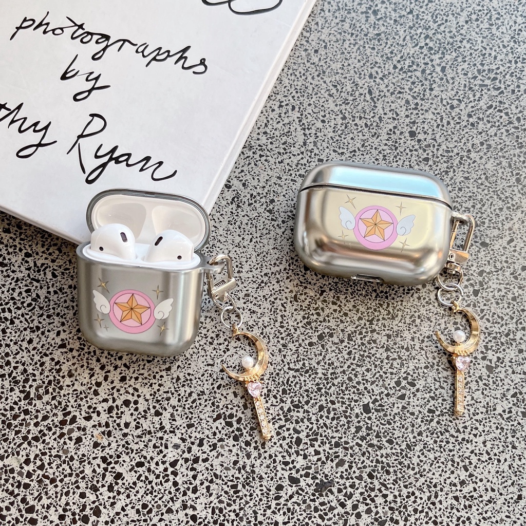 Vỏ Bảo Vệ Hộp Sạc Tai Nghe compatible AirPods3 compatible AirPods3 Apple compatible AirPods3 compatible AirPods3 Màu Nhám Mạ Điện Hình Đá Mặt Trăng/Mặt Trăng Độc Đáo