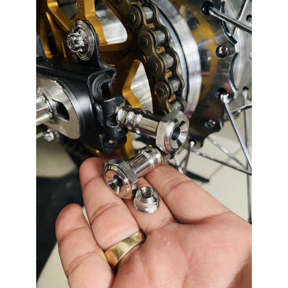 Núm tăng sên TBT inox 304 cho ex135, ex150, dream, wave, sirius lắp như zin
