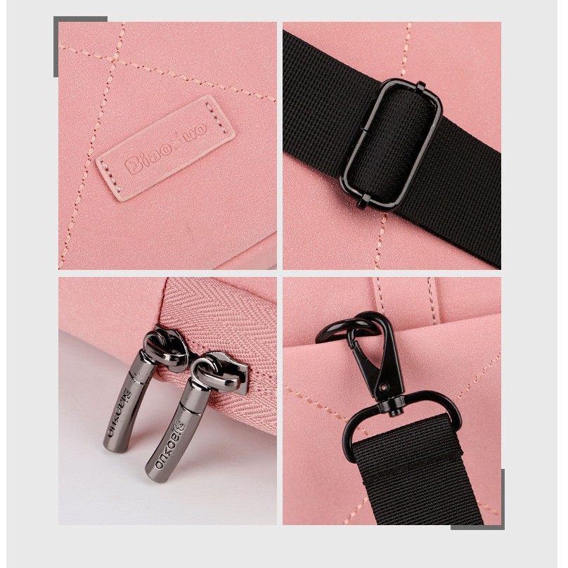 Túi chống sốc da laptop, macbook kèm quai đeo(tặng gấu xinh) | BigBuy360 - bigbuy360.vn