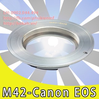 Mount adapter chuyển lens ngàm M42 sang body Canon màu trắng bạc