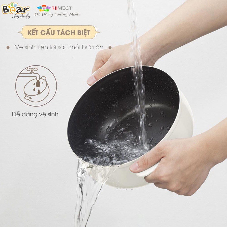 Nồi Điện Đa Năng Bear Đẹp Tiện Dụng Nấu Lẩu Hấp Chiên Xào Dung Tích 2,5 Lít Kèm Lồng Hấp Inox Bear DHG-B25Z1-Himect