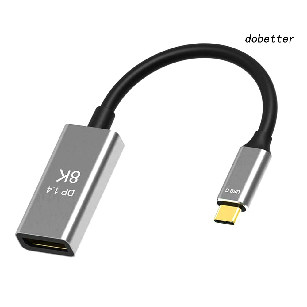 DOH_8K 144Hz USB Type C to Displayport Cable Adapter for Laptop Projector TV PC