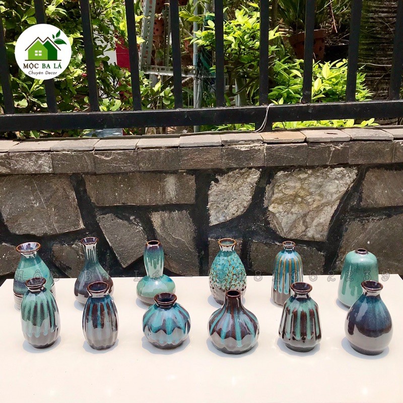 LỌ HOA MINI - MEN HỎA BIẾN - DECOR TRANG TRÍ ĐỂ BÀN - GỐM BÁT TRÀNG - MẪU SỐ 13