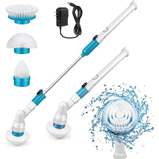 Máy cọ rửa nhà vệ sinh, Máy cọ rửa toilet điện đa năng không dây cầm tay 3 đầu cọ toilet, nhà tắm...