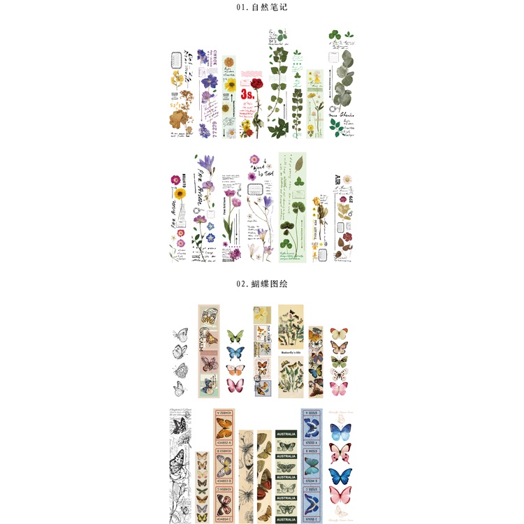 Set 30 Miếng Dán Trang Trí Sổ Tay Phong Cách Vintage Diy