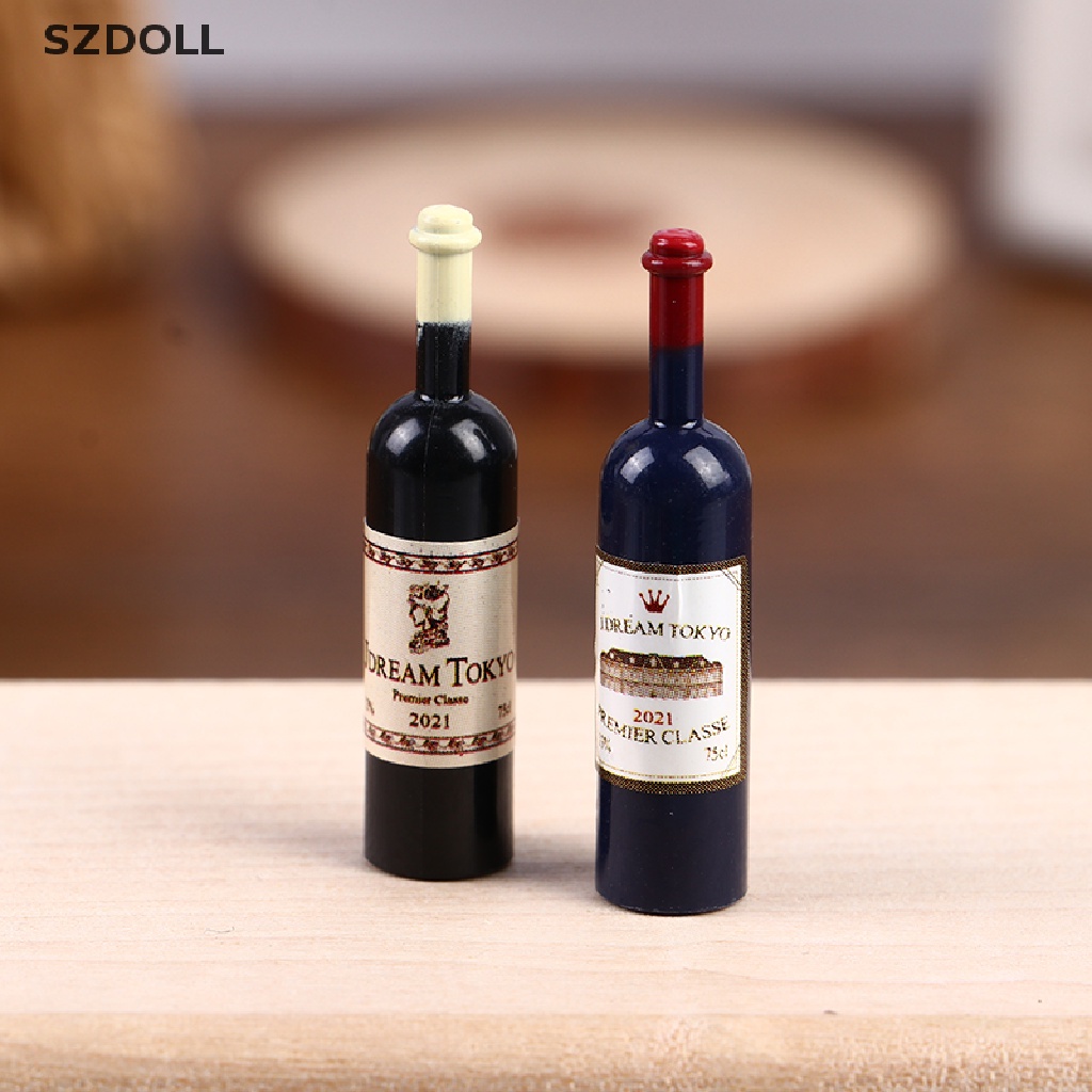 5 chai rượu hoặc ly rượu SZDOLL thu nhỏ 1:12 trang trí nhà búp bê độc đáo