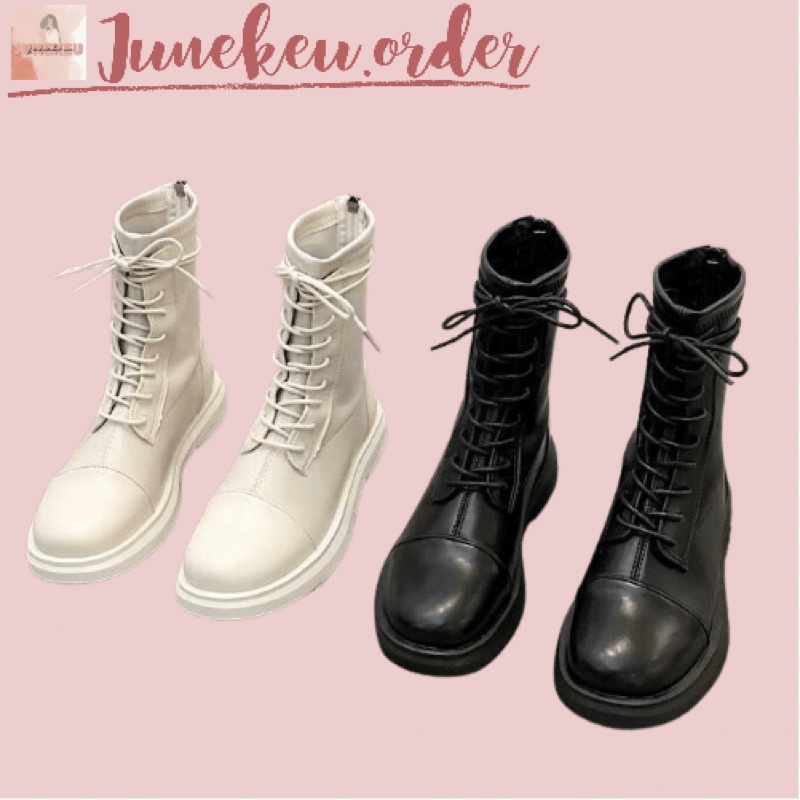 Giày boot bốt nữ cao cổ Ulzzang khóa sau dây nhiều mã A88 kiểu dáng trẻ trung | BigBuy360 - bigbuy360.vn