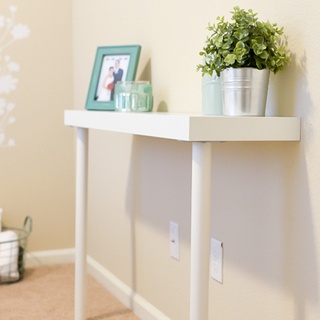 Chân bàn sắt tròn ikea màu trắng