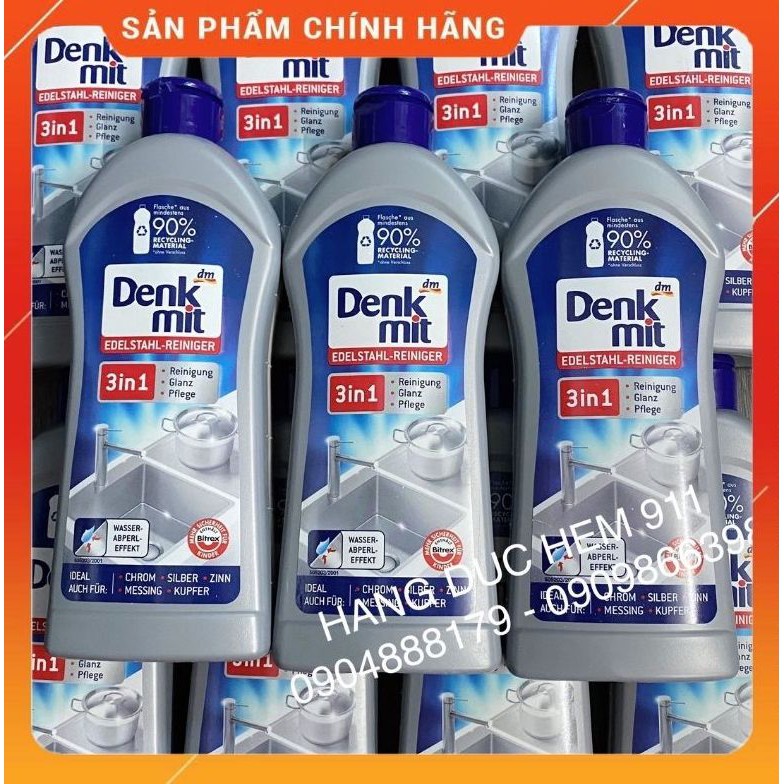 Nước tẩy rửa đánh bóng đồ inox Denkmit 300ml nội  địa Đức