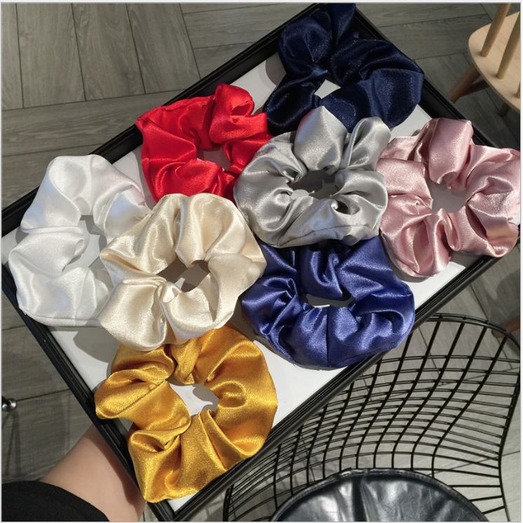 Dây buộc tóc scrunchies nhiều mẫu hoạ tiết sang chảnh vải đẹp