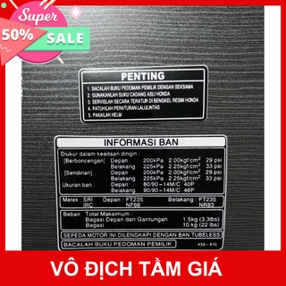 Hcm- bộ tem thông số cho xe vario - click