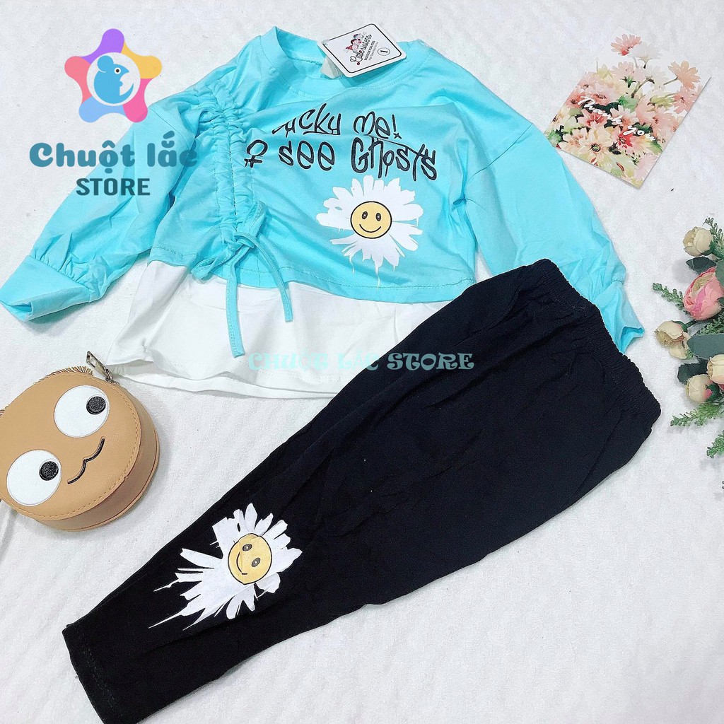 Đồ Bộ Cho Bé Gái Chuột Lắc Store Hình Hoa Cúc Chất Cotton 4 Chiều Cho Bé Từ 1 Tuổi Đến 7Tuổi