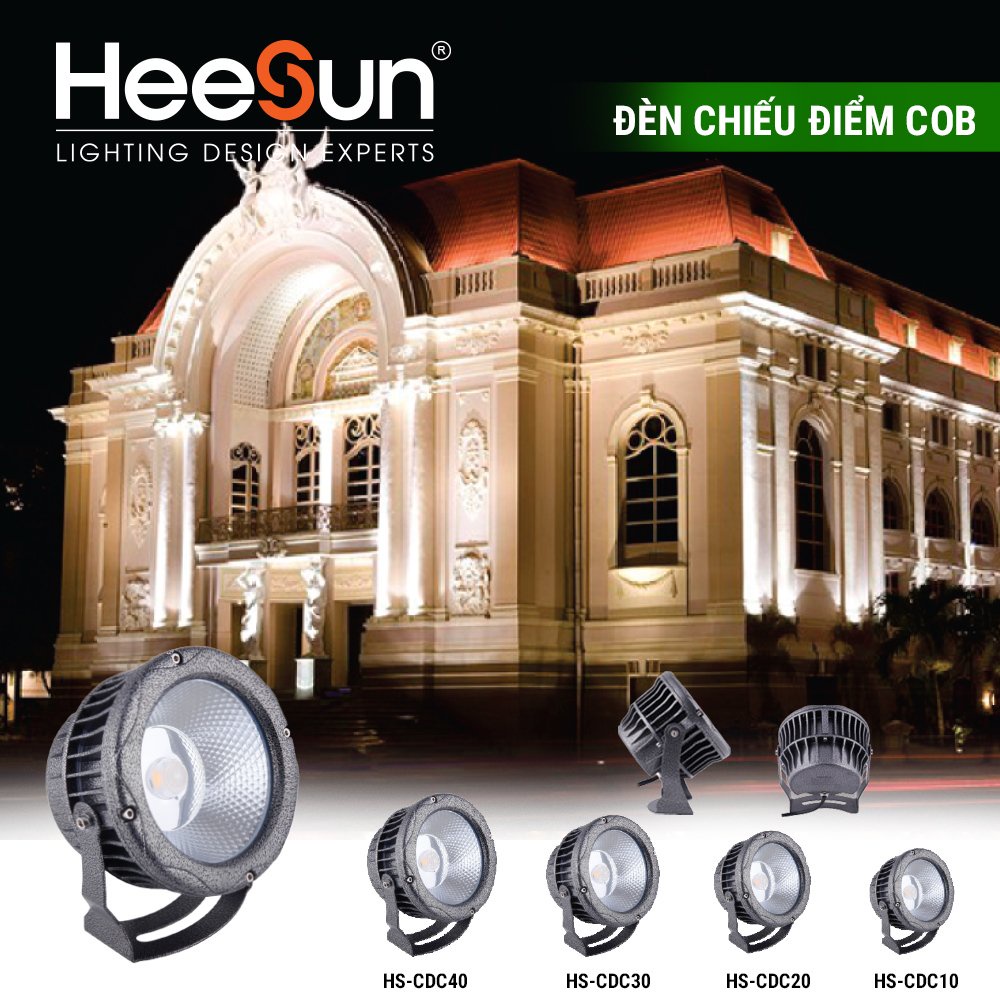 Đèn led chiếu điểm ngoài trời HeeSun 10W COB HS-CDC10