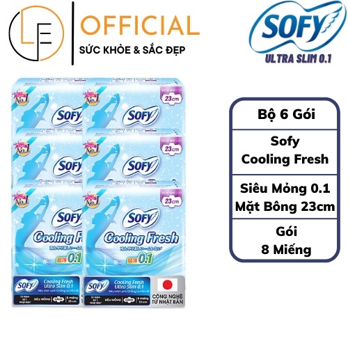 [Nhập Khẩu Bộ 6 Gói] Băng Vệ Sinh Diana Sofy Cooling Fresh 23cm Siêu Mỏng 0.1 - Gói 8 miếng