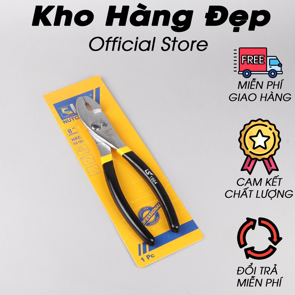 Kìm 2 lỗ cán bọc cao su LS+ loại lớn lưỡi thép siêu bền cao cấp K2L8LS – Kho Hàng Đẹp