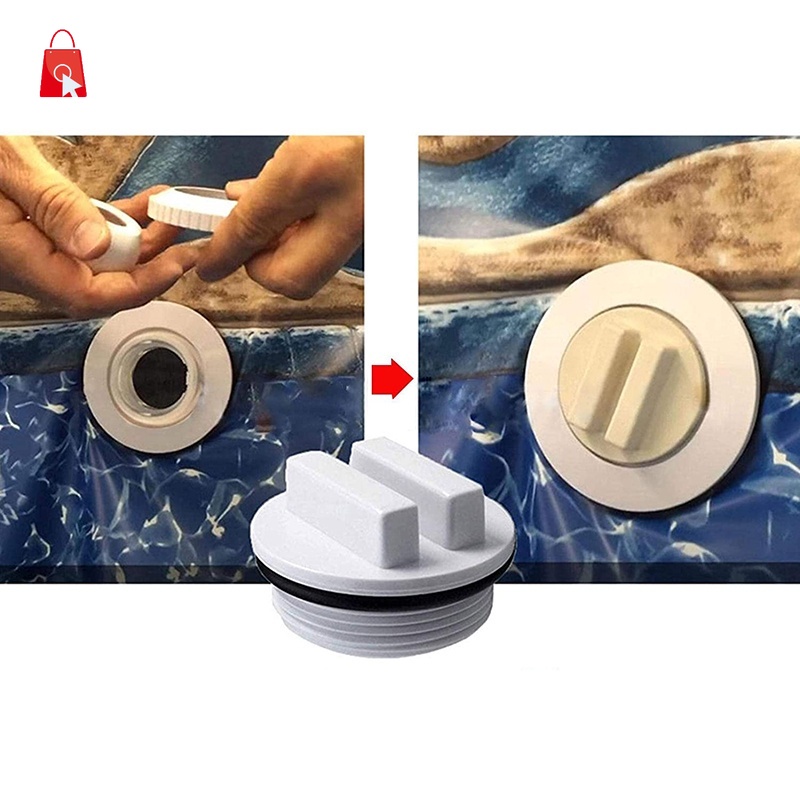 Nút Bịt Đầu Ống Nước Bể Bơi Màu Trắng Kèm Vòng Chữ O JP1 Chuyên Dụng