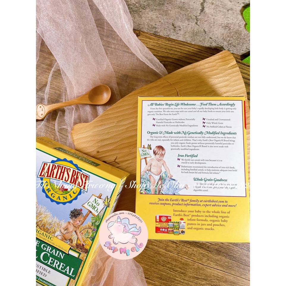 [ĐỦ BILL] Bột ăn dặm ngũ cốc hữu cơ EARTH’S BEST ORGANIC cho bé từ 4 tháng tuổi 227g - Shop Mẹ Oliu