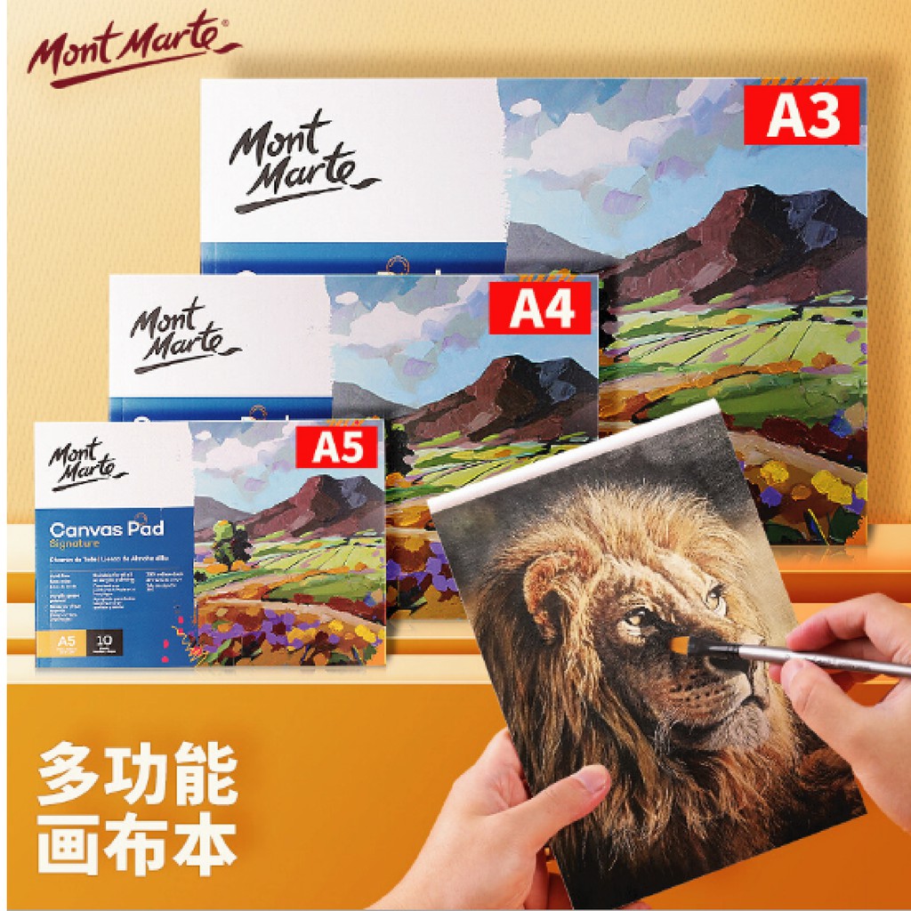 Sổ Canvas Toan Vẽ Màu Acrylic,Sơn Dầu, Canvas Pad 10 Tờ Toan, 280Gsm dễ dàng xé rời A5/A4/A3