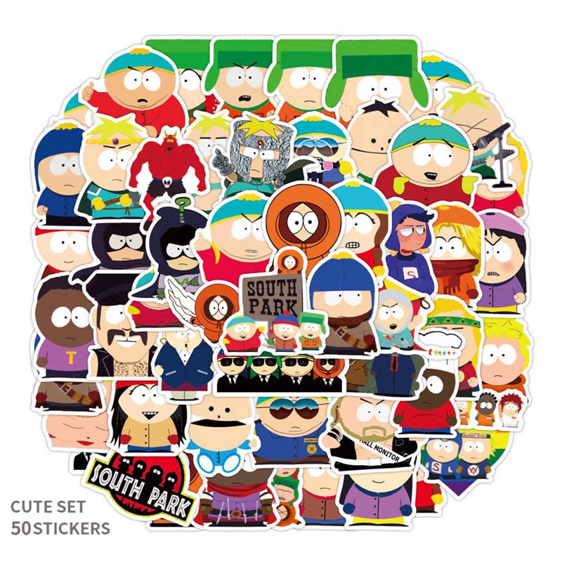 Set 50 miếng dán hoạt hình South Park trang trí đa năng|Hình dán trang trí tường độc đáo