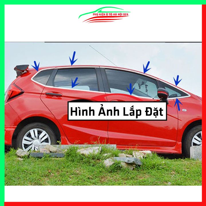 Bộ nẹp viền cong kính Inox Cho Honda Jazz