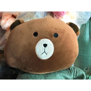 GỐI TỰA LƯNG GẤu BROWN Cao Cấp,Lông Nhung Miniso Siêu Mềm Nhũng