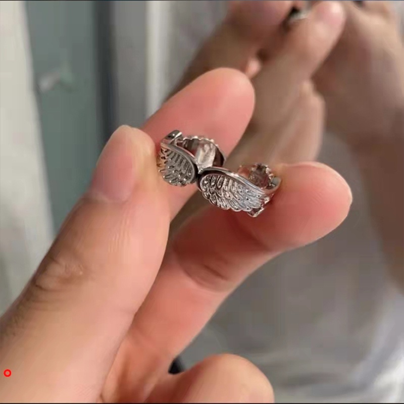 Nhẫn thép không gỉ hình đôi cánh thiên thần