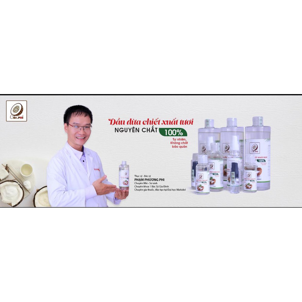 Dầu Dừa Dr Phi  - Chiết Xuất Tươi 100% Nguyên Chất - Coastlinecare Pharmacy